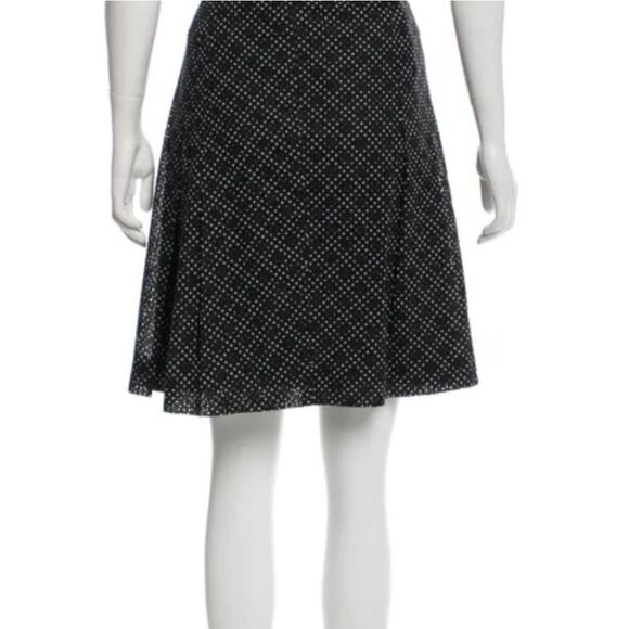 Akris punto black eyelet pleated belted skirt sz10 - Picture 1 of 5